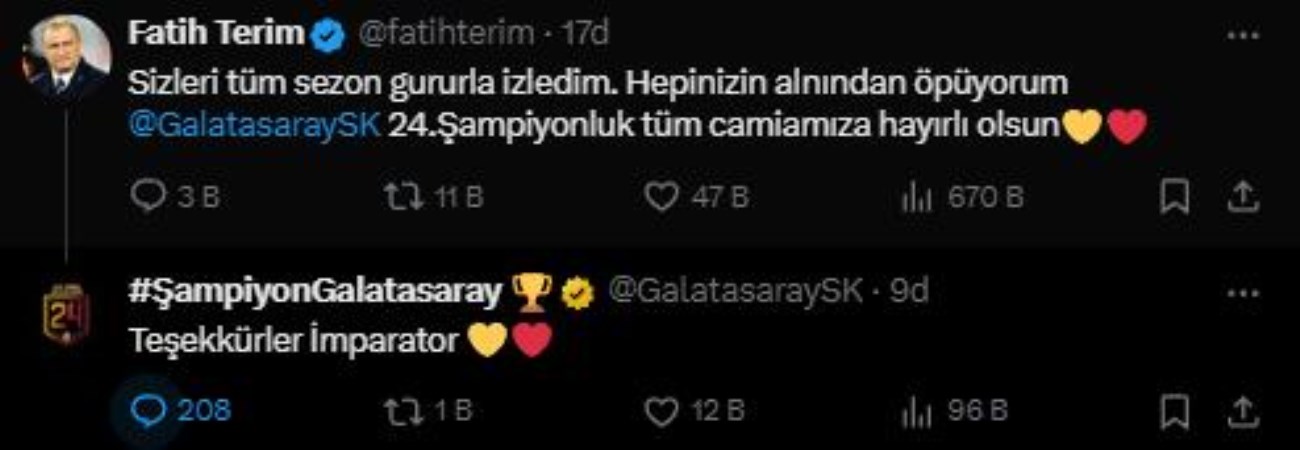 Fatih Terim'den Galatasaray'a tebrik mesajı! - En güncel spor haberleri - görsel 2