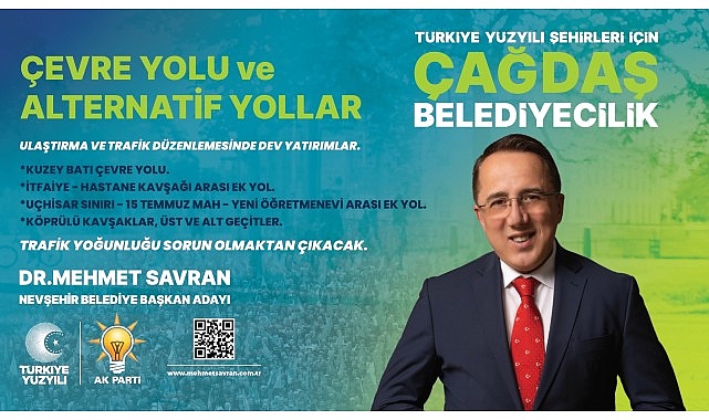 AK Parti Nevşehir Belediye Başkan Adayı Dr. Mehmet Savran, Nevşehir'in trafik sorununu çözmeye kararlı olduğunu belirterek çevre yolu, alternatif yollar ve otopark projelerini vatandaşlarla paylaştı - GÜNDEM